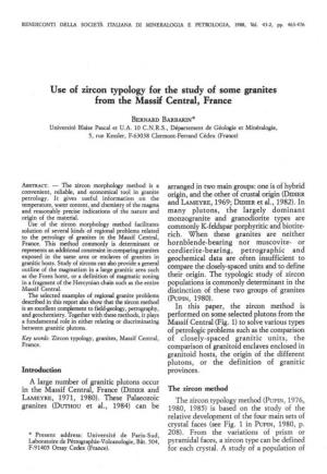 Use of Zircon Typology for the Study of Some Granites from the Massif Central, France