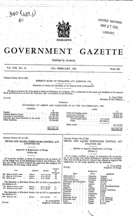 GOVERNMENT GAZETTE, 27TH FEBRUARY, 1981 A