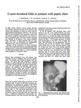 Coarse Duodenal Folds in Patients with Peptic Ulcer