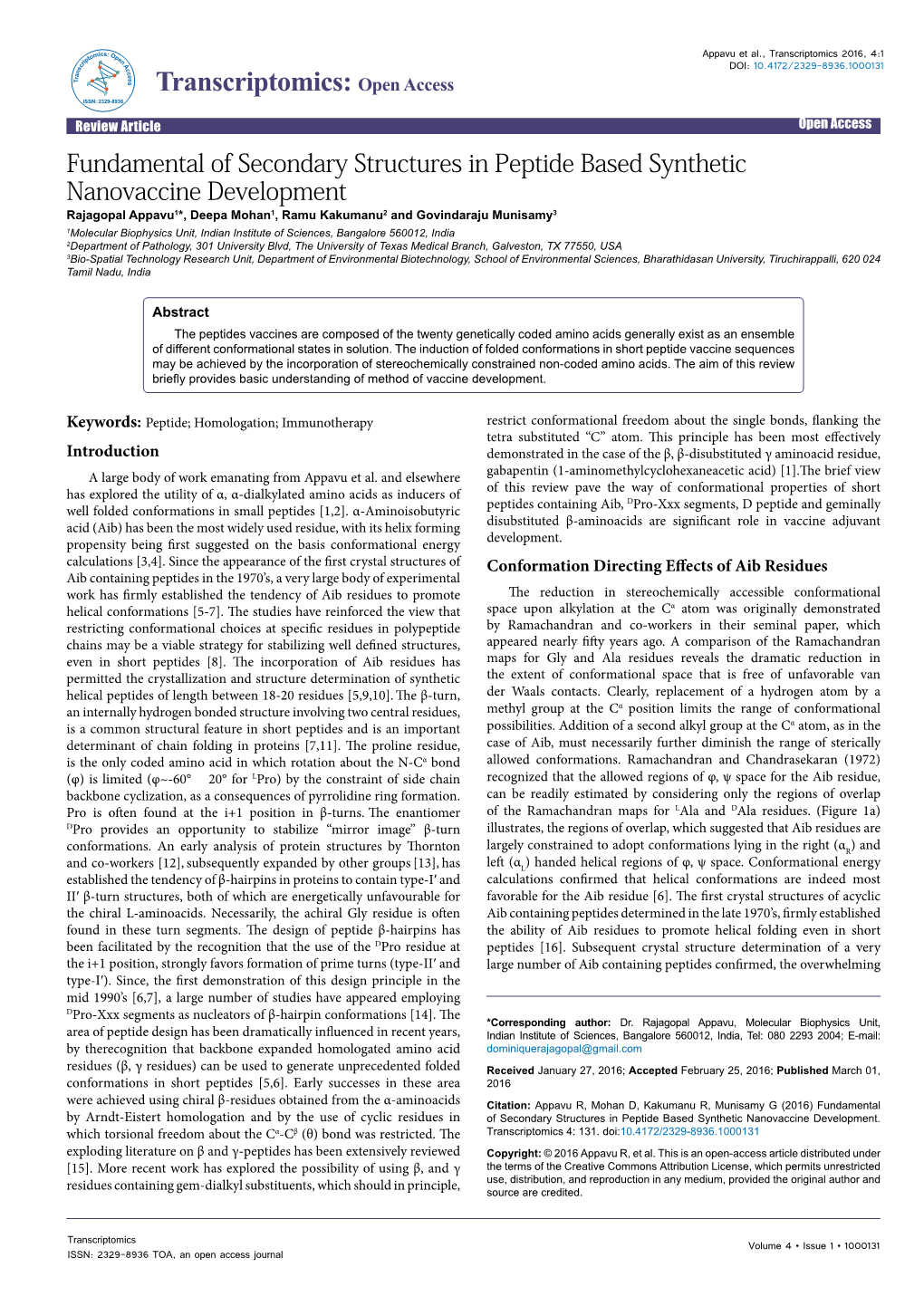 Fundamental of Secondary Structures in Peptide Based Synthetic