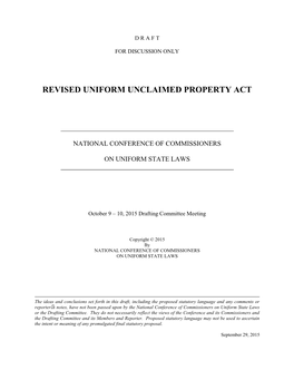 Revised Uniform Unclaimed Property Act
