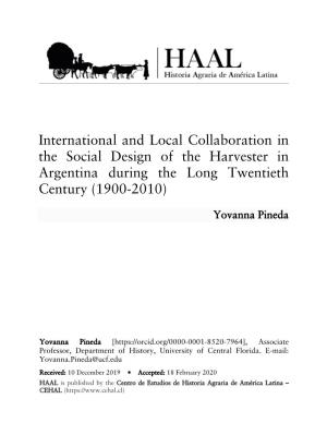 International and Local Collaboration in the Social Design of the Harvester in Argentina During the Long Twentieth Century (1900-2010)
