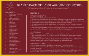 BRAISED RACK of LAMB with MINI COUSCOUS Try This Savory Rack of Lamb Dish, Perfect for Impressing Any Dinner Guest!