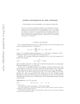 Power Convergence of Abel Averages 3