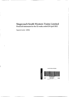 Stagecoach South Western Trains Limited Financial Statements 2012