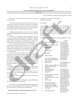 First Day, January 10, 2005 Fifty Ninth Legislature