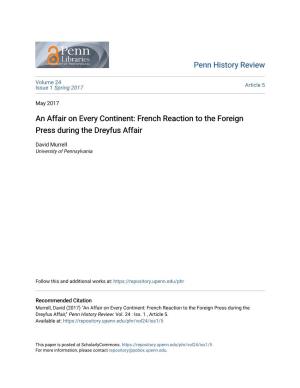 French Reaction to the Foreign Press During the Dreyfus Affair