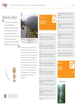 Malshej Ghat Travel Guide - Page 1