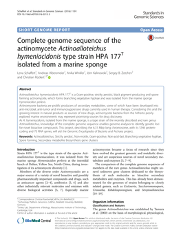 Complete Genome Sequence of the Actinomycete Actinoalloteichus