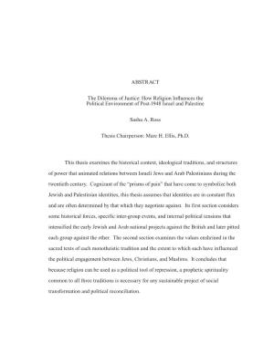 ABSTRACT the Dilemma of Justice: How Religion Influences The