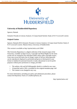 University of Huddersfield Repository