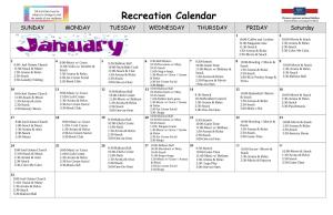 Recreation Calendar