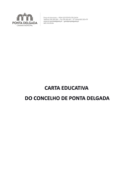 CARTA EDUCATIVA DO CONCELHO DE PONTA DELGADA Carta Educativa