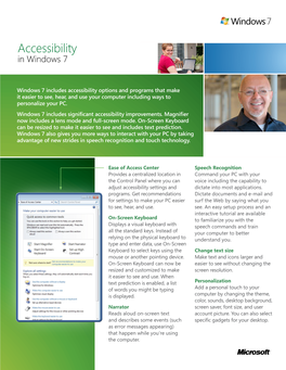 Accessibility in Windows 7
