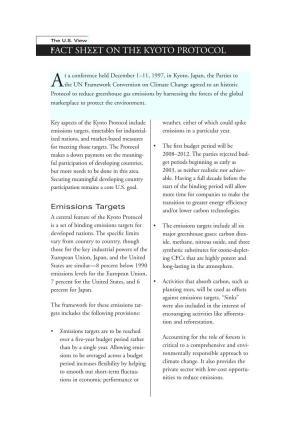Fact Sheet on the Kyoto Protocol