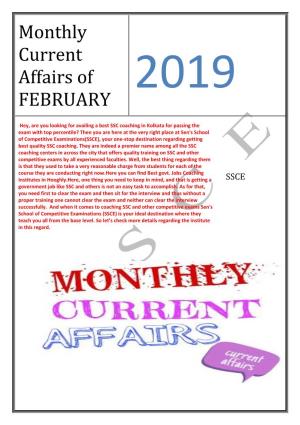 Monthly Current Affairs of FEBRUARY