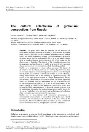 The Cultural Eclecticism of Globalism: Perspectives from Russia