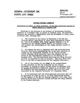 RESTRICTED TARIFFS and TRADE 28 February 1960 Limited Distributionl/1140