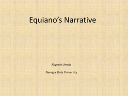 Equiano's Narrative