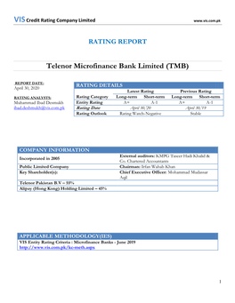 Telenor Microfinance Bank Limited (TMB)