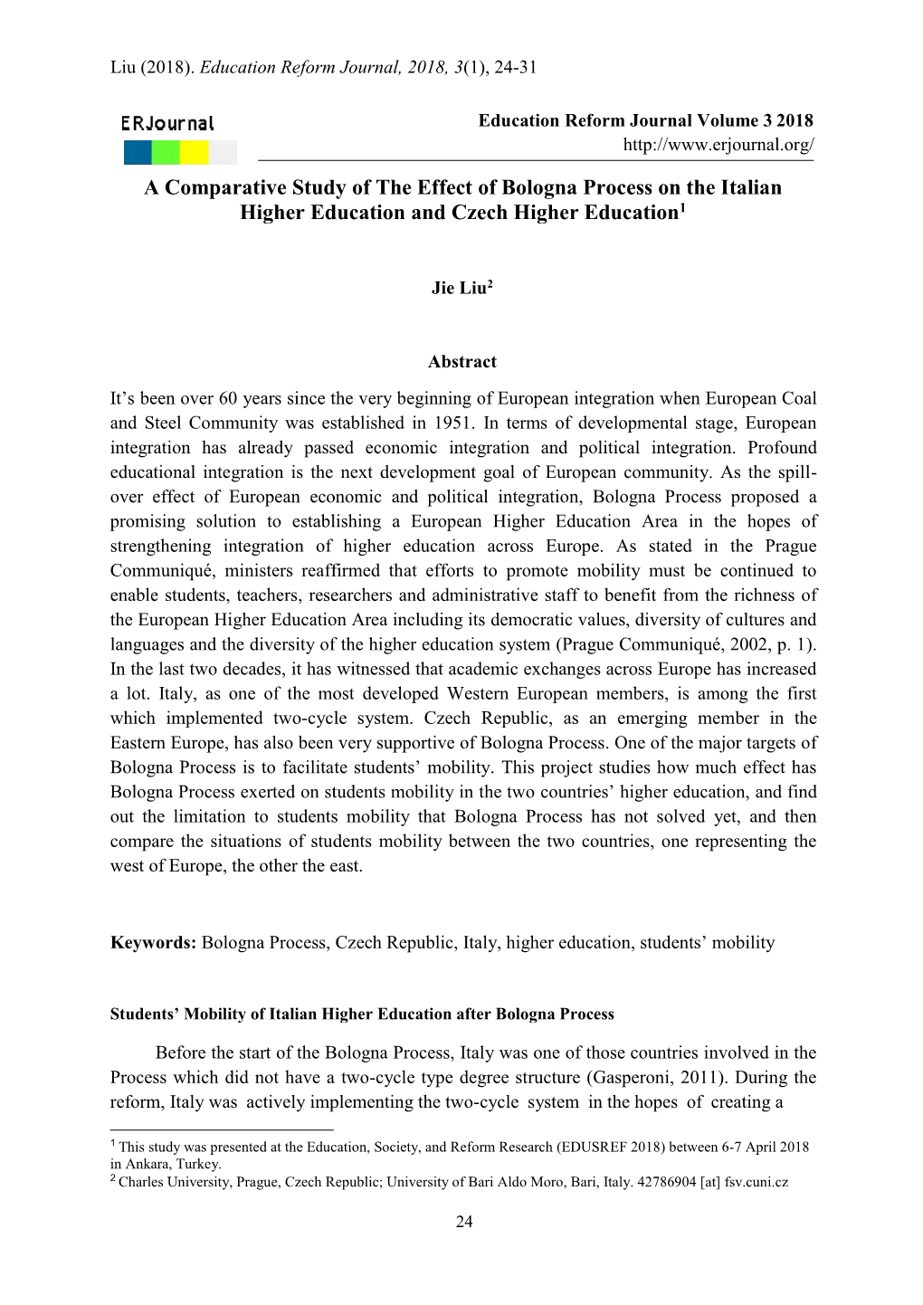 A Comparative Study of the Eff Higher Education and Rative Study of The