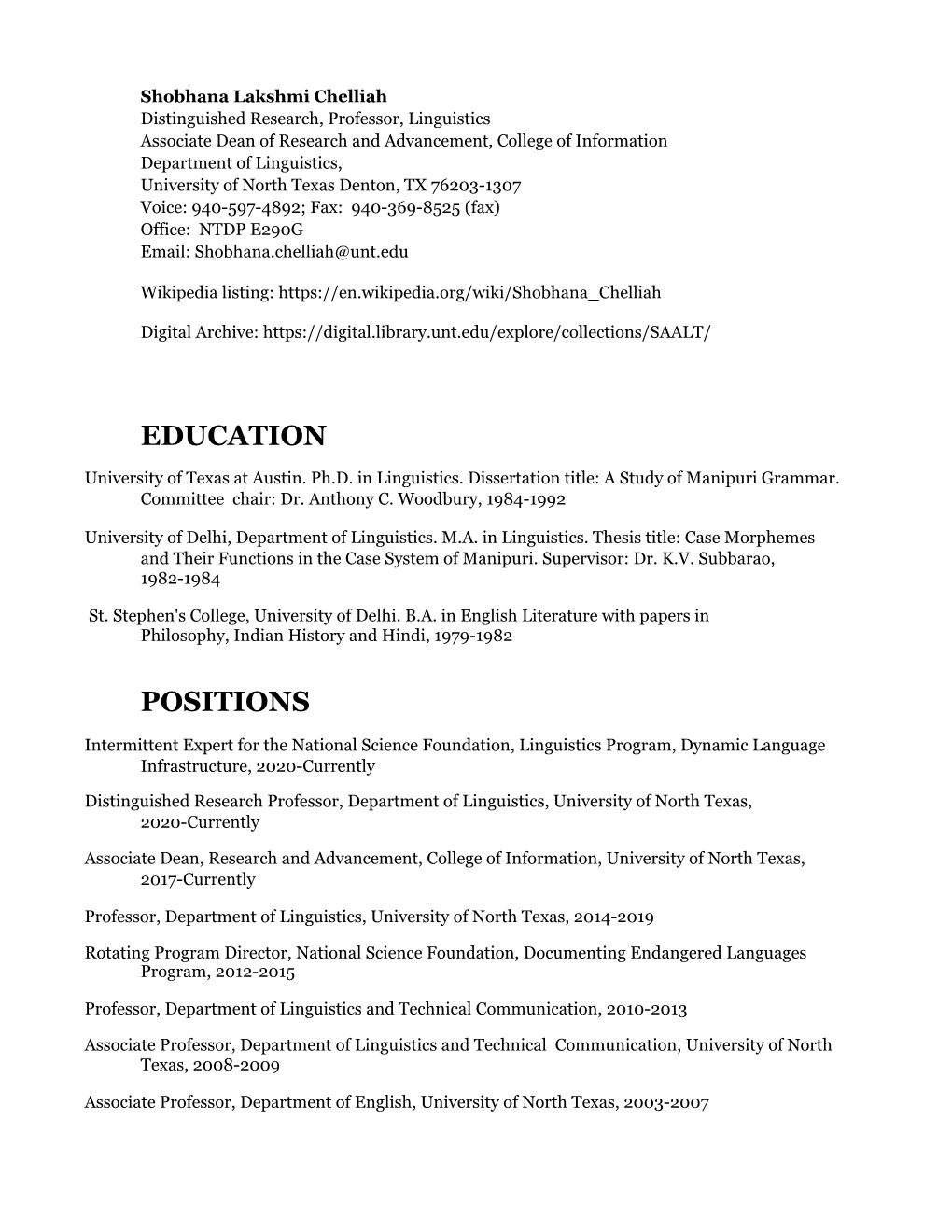 Education Positions