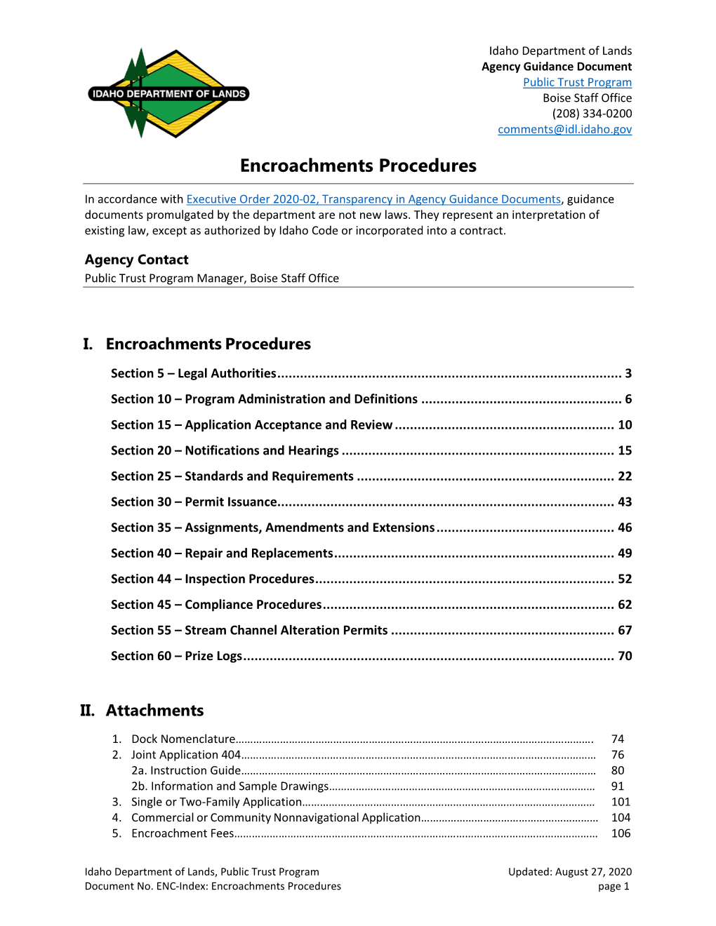 Encroachments Procedures