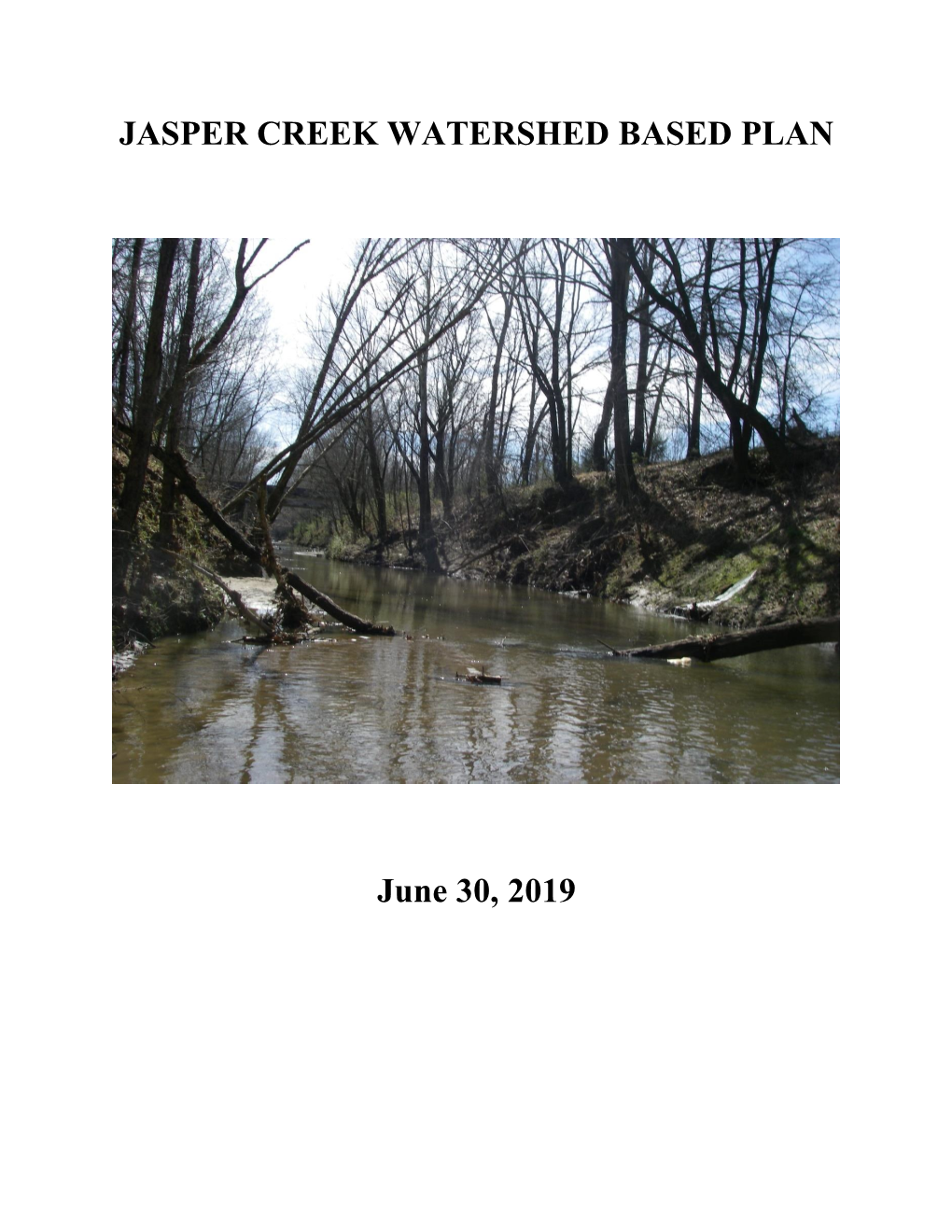 JASPER CREEK WATERSHED BASED PLAN June 30, 2019