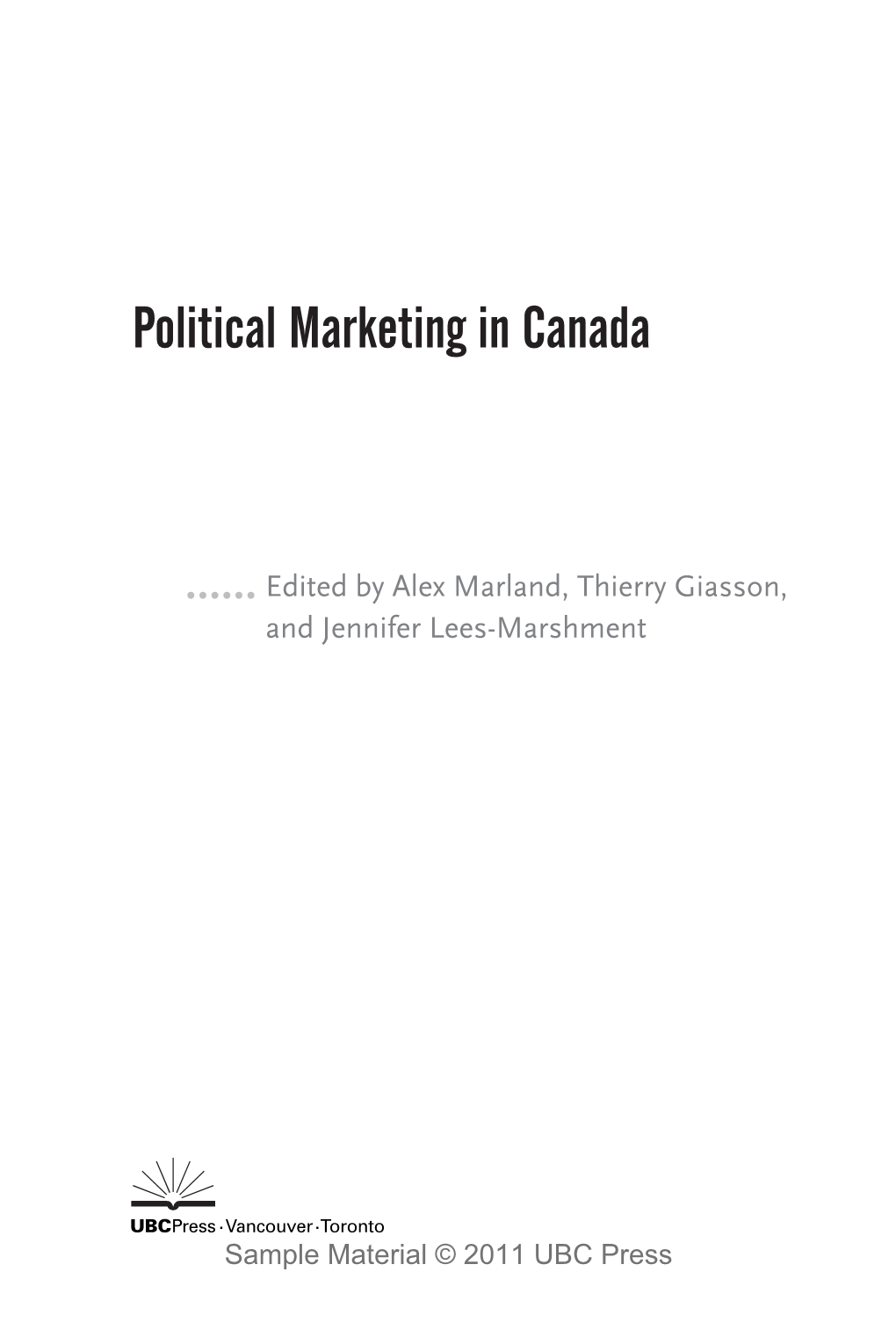 Political Marketing in Canada