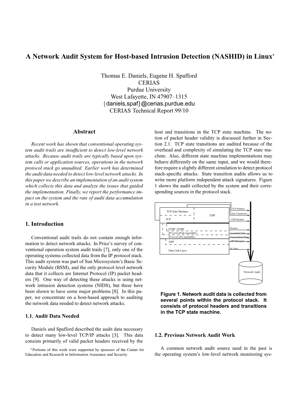 A Network Audit System for Host-Based Intrusion Detection (NASHID) in Linux£