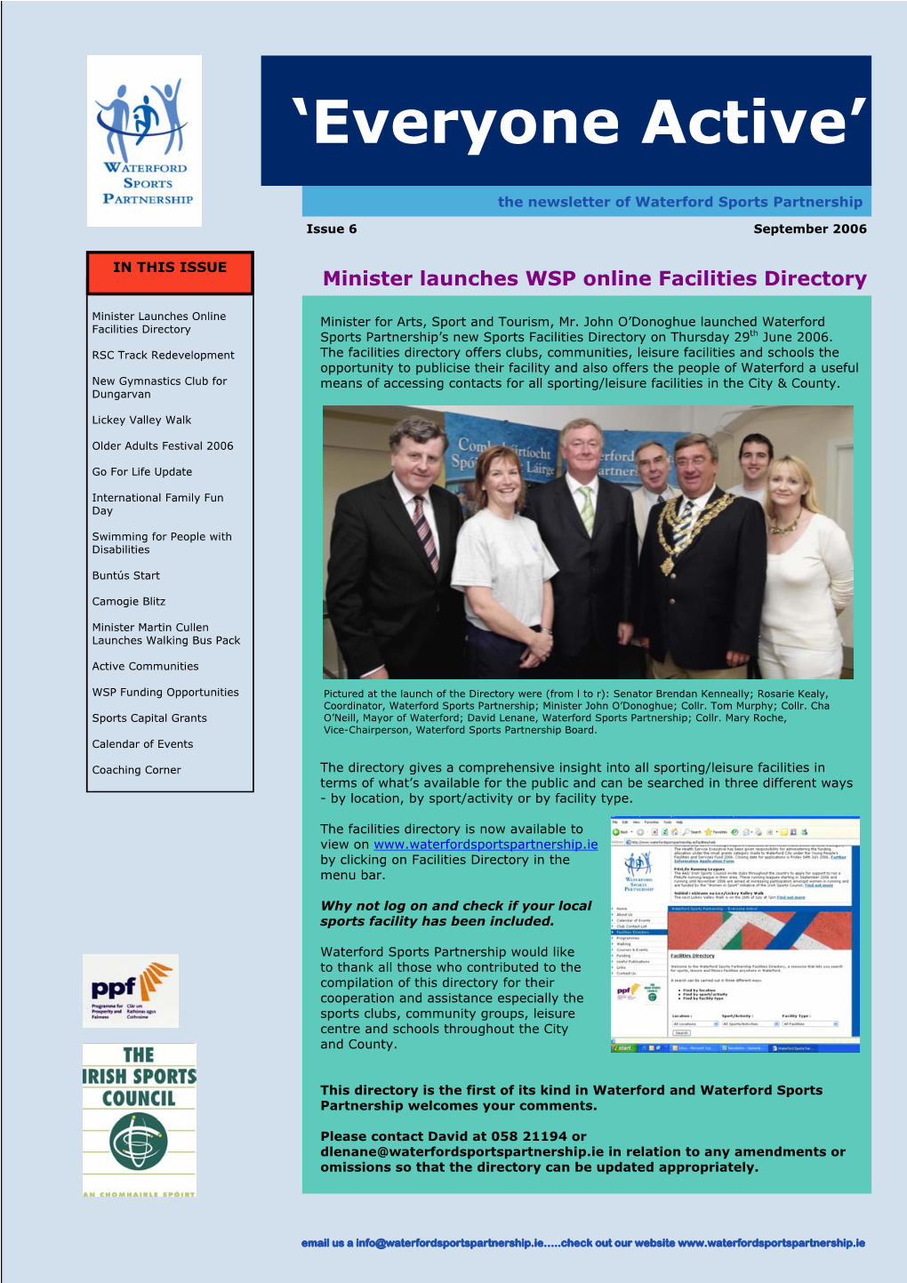 Newsletter of Waterford Sports Partnership