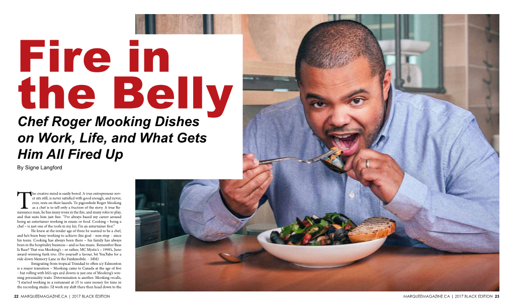 Chef Roger Mooking Dishes on Work, Life, and What Gets Him All Fired up by Signe Langford