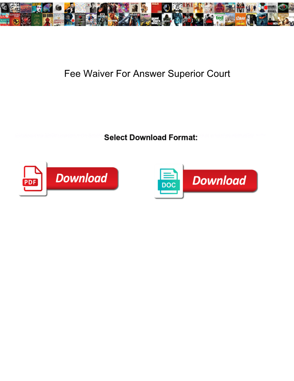 Fee Waiver for Answer Superior Court
