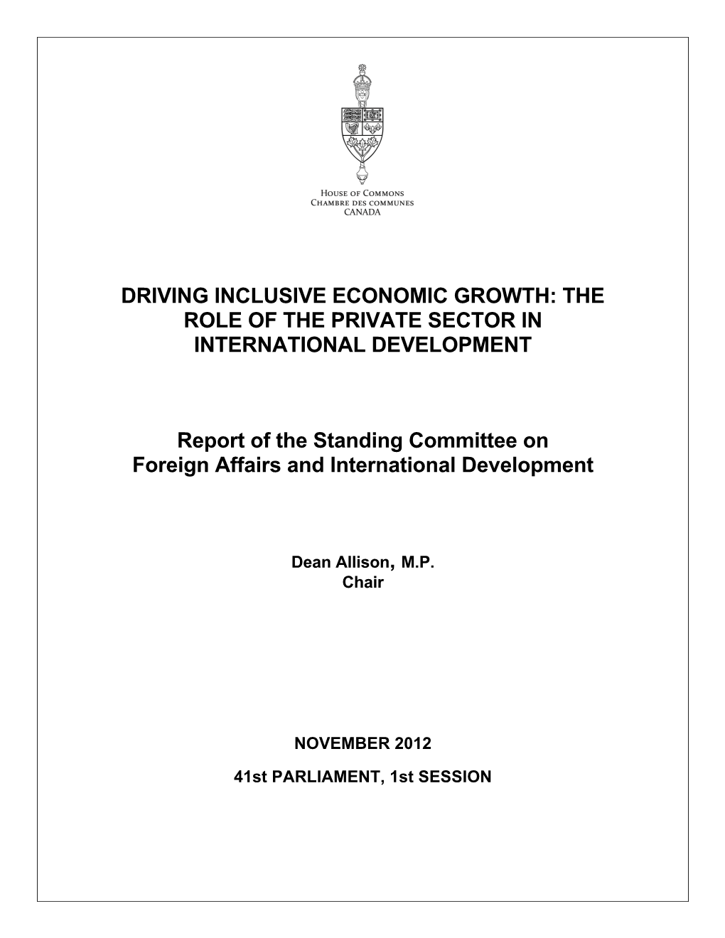 Driving Inclusive Economic Growth: the Role of the Private Sector In