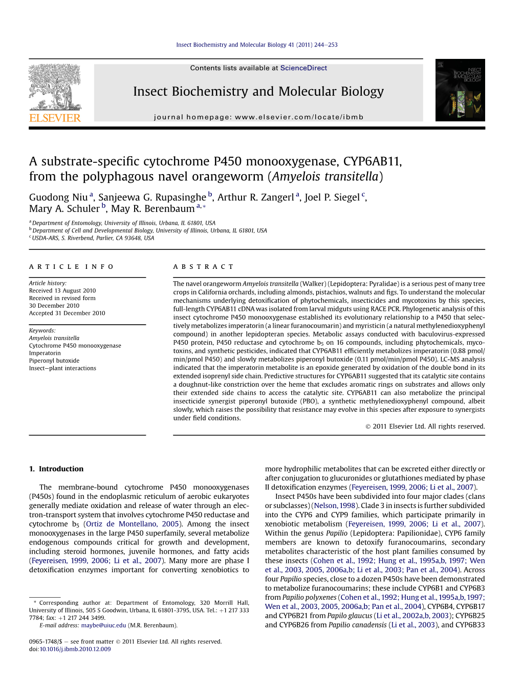 A Substrate-Specific Cytochrome P450 Monooxygenase