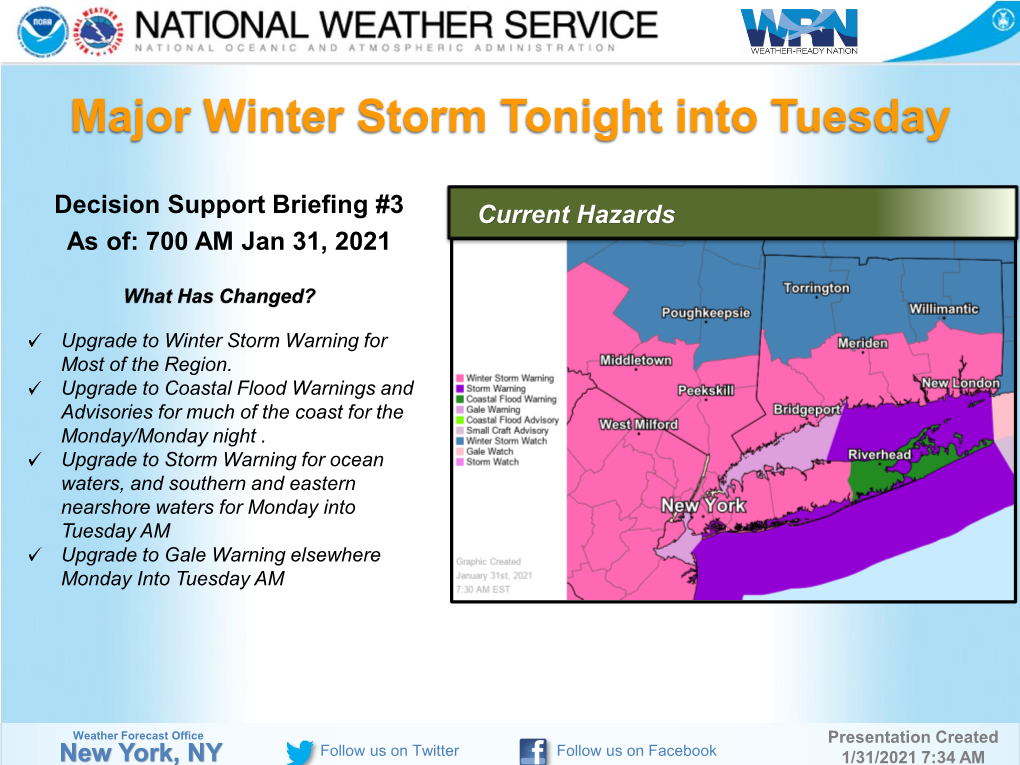 Winter Storm Warning for Most of the Region