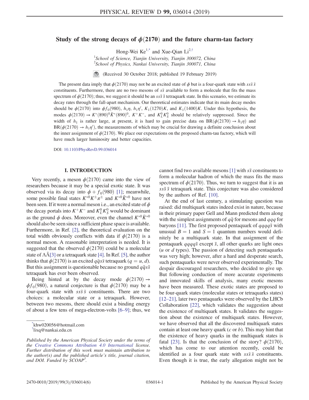 Study of the Strong Decays of Φ(2170) and the Future Charm-Tau Factory