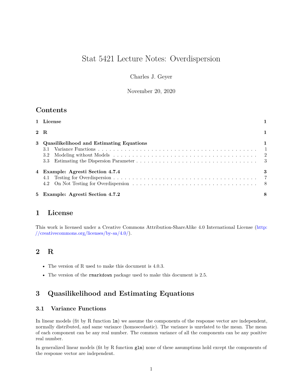 Stat 5421 Lecture Notes: Overdispersion