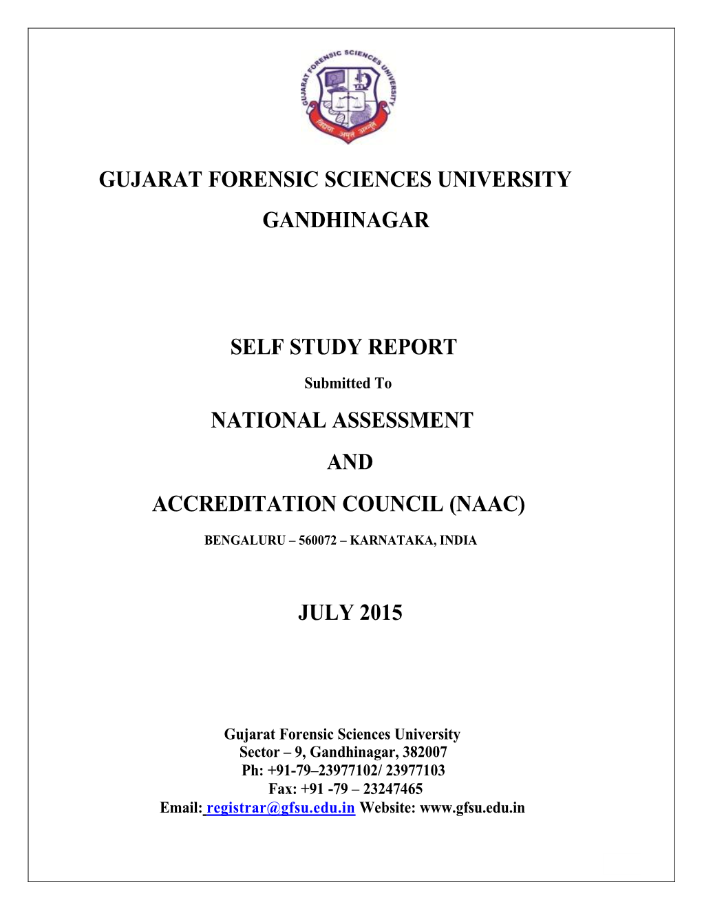 Gujarat Forensic Sciences University Gandhinagar