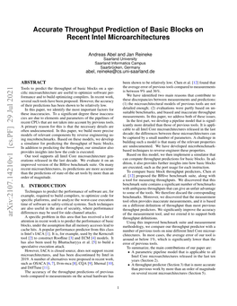 Accurate Throughput Prediction of Basic Blocks on Recent Intel Microarchitectures