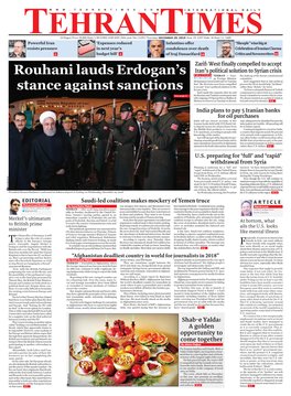 Rouhani Lauds Erdogan's Stance Against Sanctions