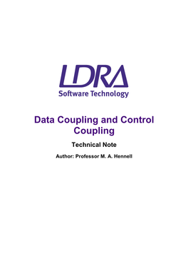 Data and Control Coupling Between Code Components