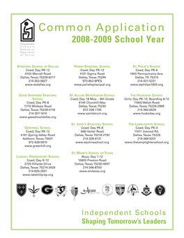 Common Application 2008-2009 School Year