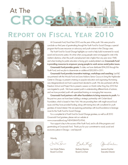 2010 Report on Fiscal Year 2010 at Crossroads Fund, Fiscal Year 2010 Was the Year of the Youth