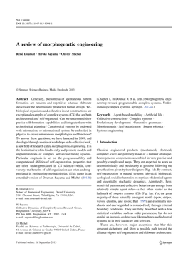 A Review of Morphogenetic Engineering