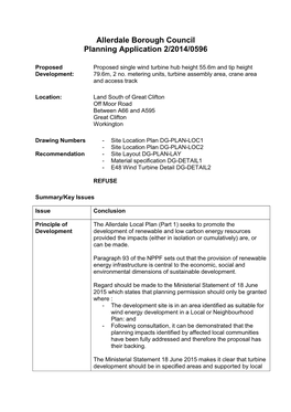 Allerdale Borough Council Planning Application 2/2014/0596
