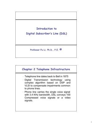 Introduction to Digital Subscriber's Line (DSL) Chapter 2 Telephone