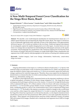 A New Multi-Temporal Forest Cover Classification for the Xingu River