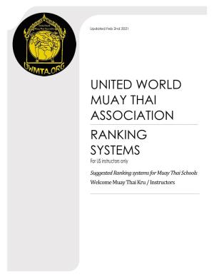 United World Muay Thai Association Ranking Systems