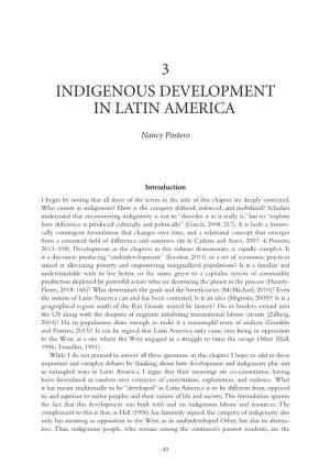 3 Indigenous Development in Latin America
